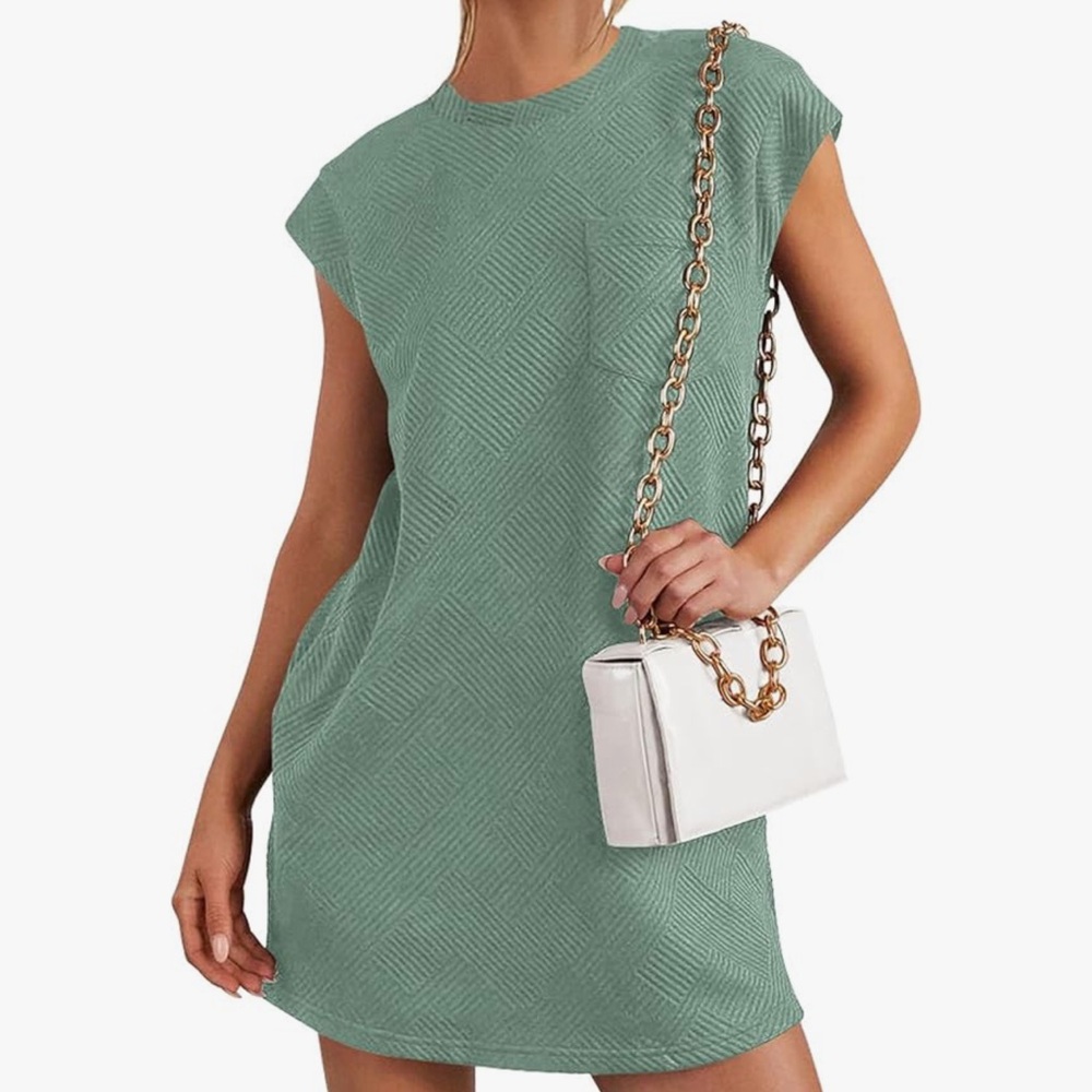 Green Textured Women's Dress